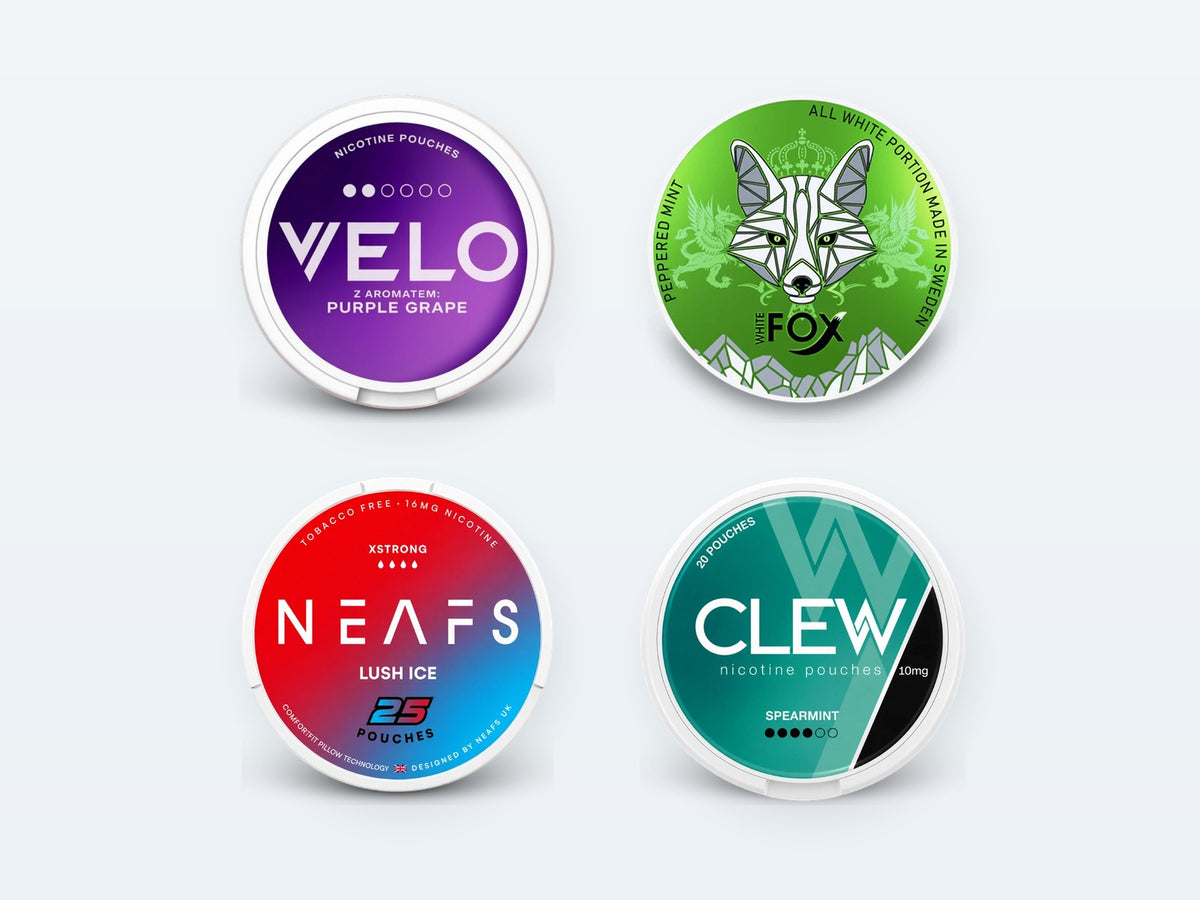 Nikotínové vrecúška: VELO, White Fox, NEAFS, CLEW