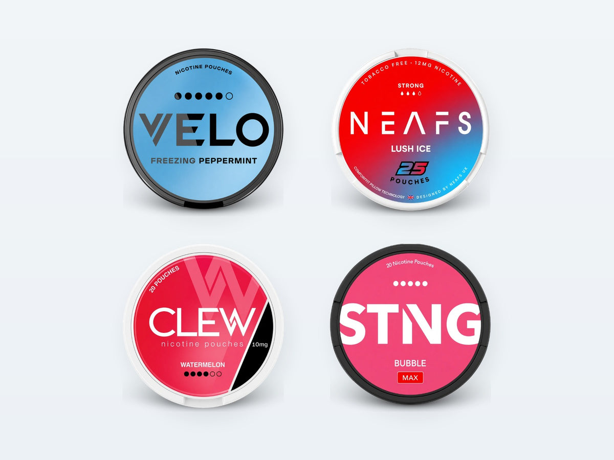 Nikotínové vrecúška: VELO, NEAFS, CLEW, STNG