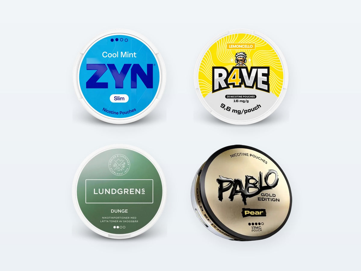 Nikotínové vrecúška: ZYN, RAVE, Lundgrens, Pablo