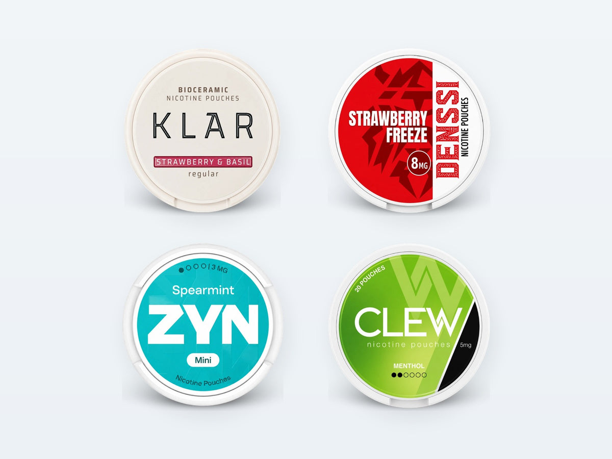Nikotínové vrecúška: KLAR, Denssi, ZYN, CLEW