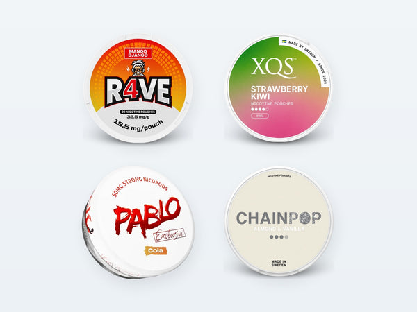 Nikotínové vrecúška: RAVE, XQS, Pablo, Chainpop