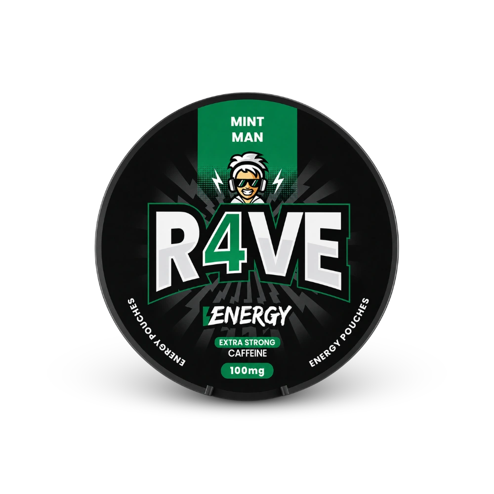 RAVE Energy Mint Man 100mg – dóza nikotínových vrecúšok