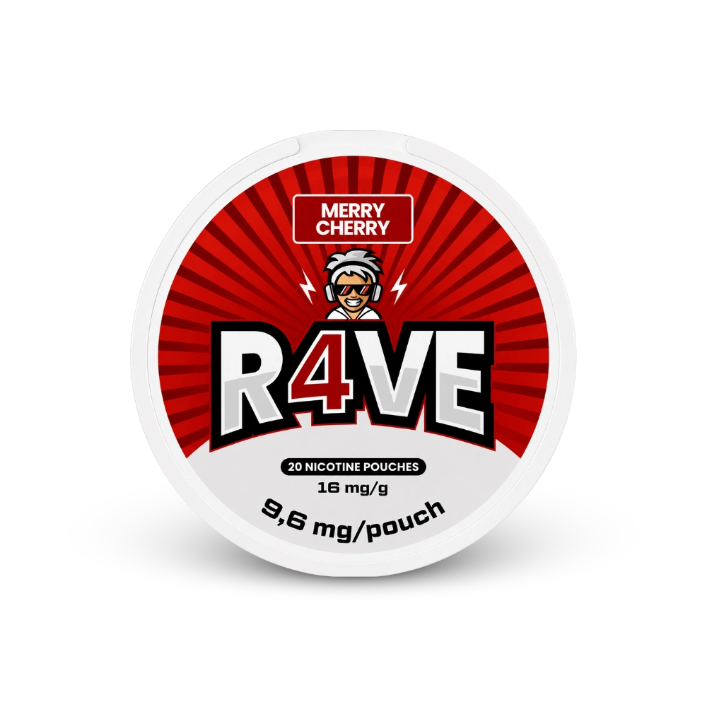RAVE Merry Cherry 16mg – dóza nikotínových vrecúšok
