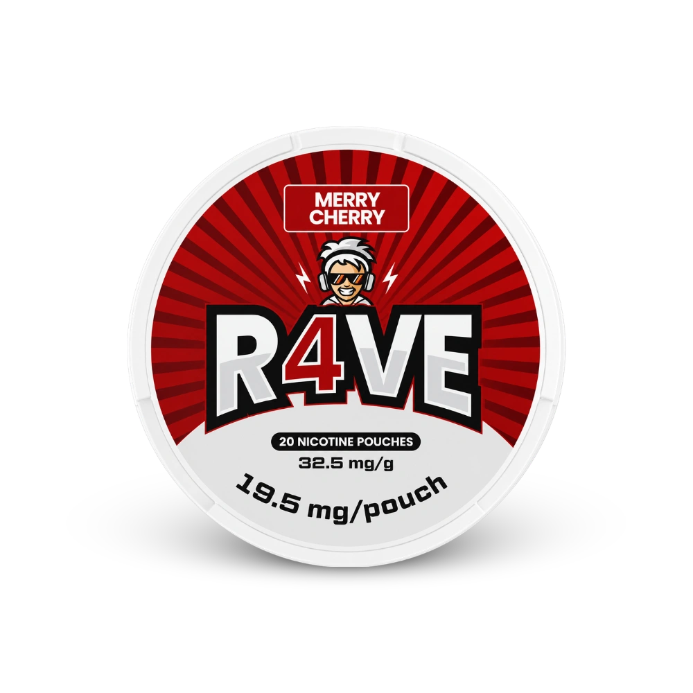 RAVE Merry Cherry 32.5mg – dóza nikotínových vrecúšok