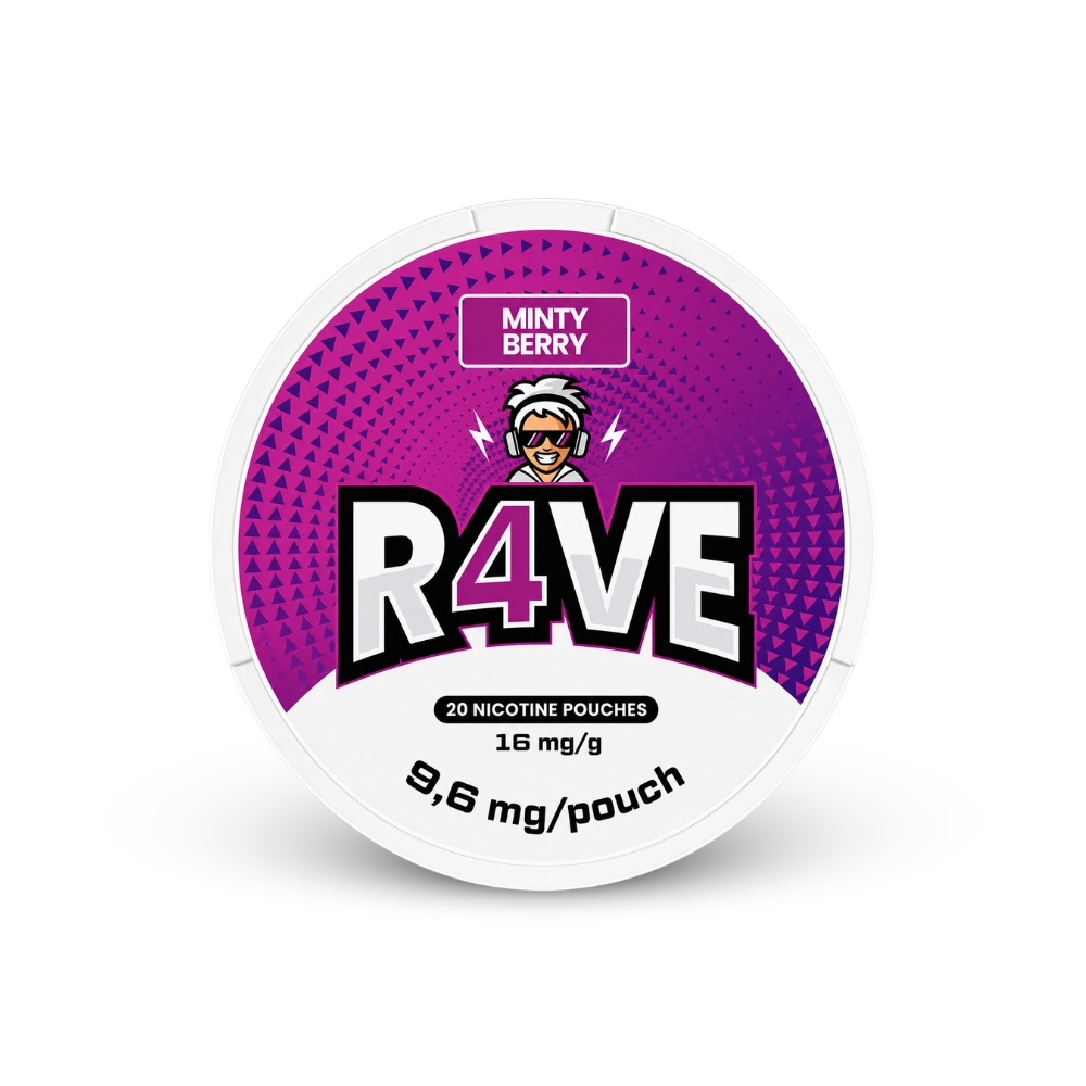 RAVE Minty Berry 16mg – dóza nikotínových vrecúšok