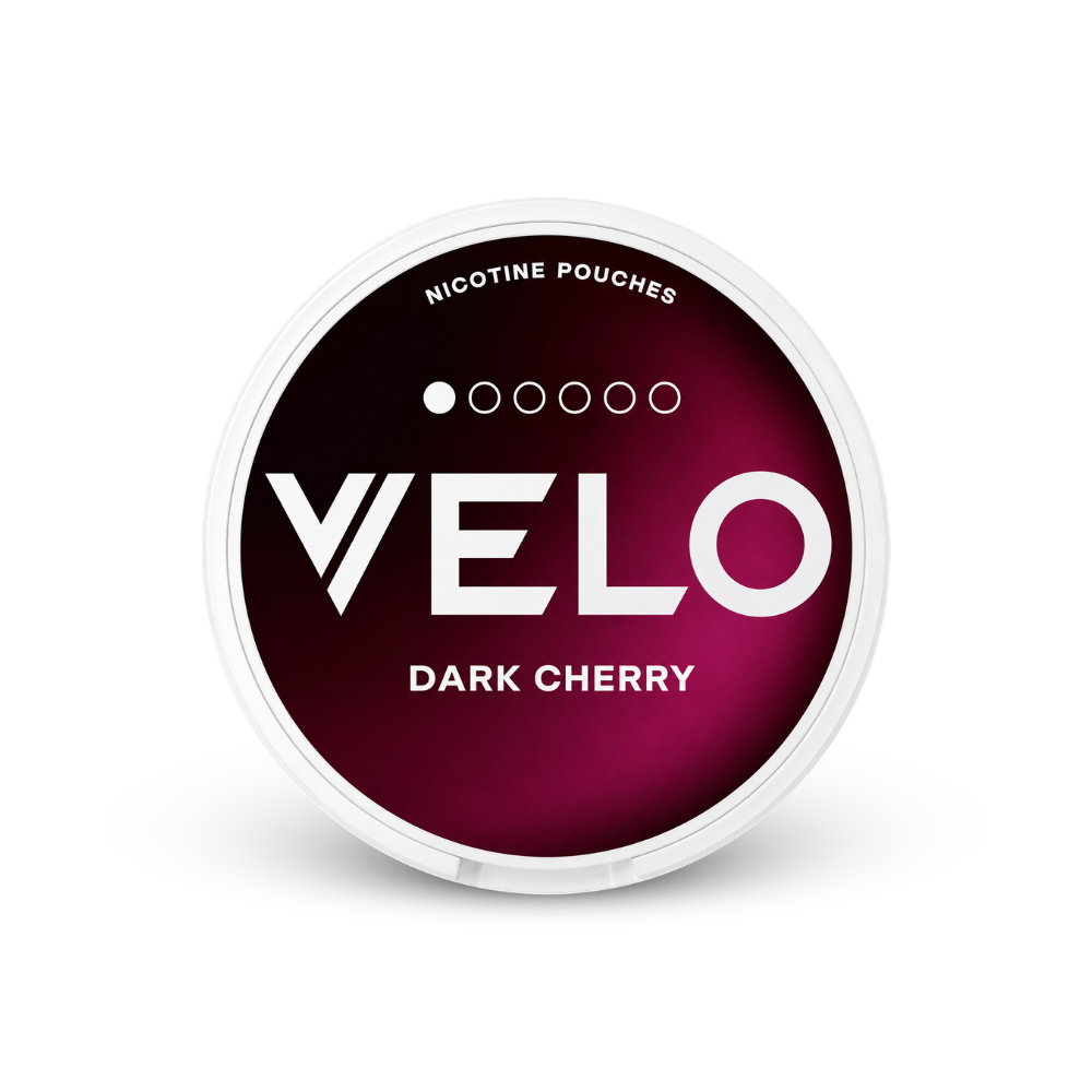 VELO Dark Cherry Mini – dóza nikotínových vrecúšok