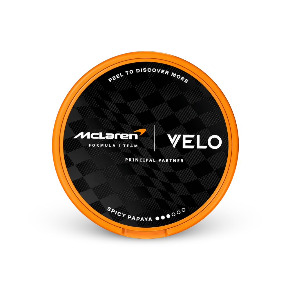 VELO McLaren Spicy Papaya Slim – dóza nikotínových vrecúšok