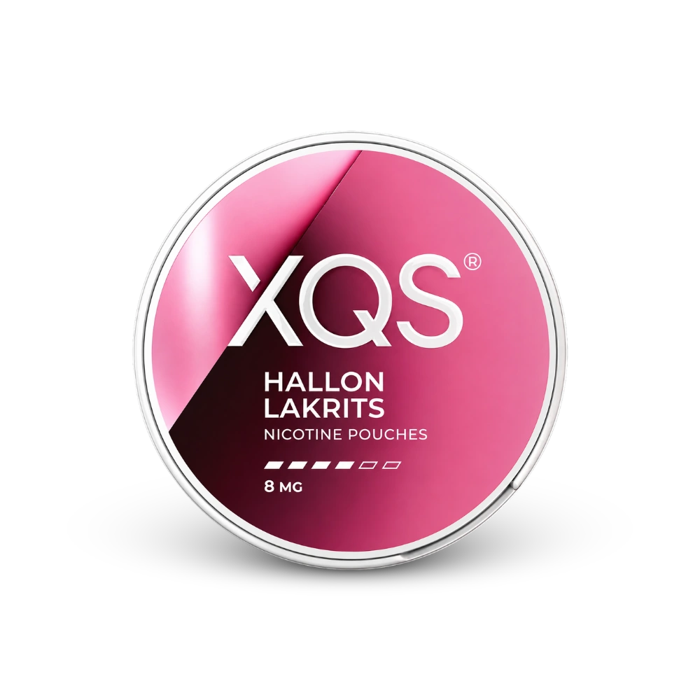 XQS Hallon Lakrits Slim Strong – dóza nikotínových vrecúšok