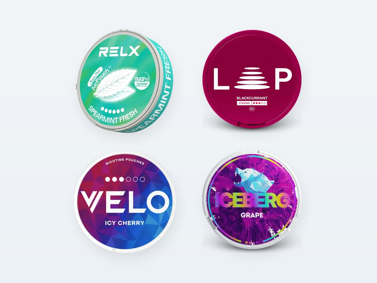 Nikotínové vrecúška: RELX, Loop, VELO, Iceberg