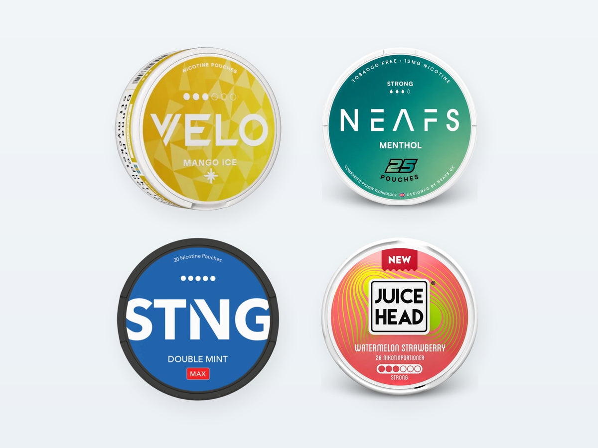 Nikotínové vrecúška: VELO, NEAFS, STNG, JUICE HEAD
