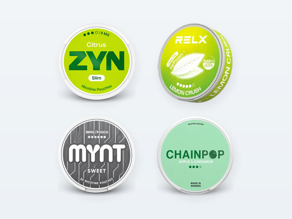 Nikotínové vrecúška: ZYN, RELX, MYNT, Chainpop