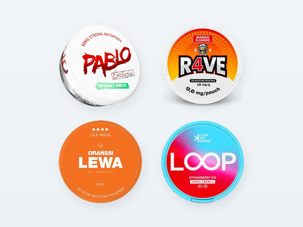 Nikotínové vrecúška: Pablo, RAVE, LEWA, Loop