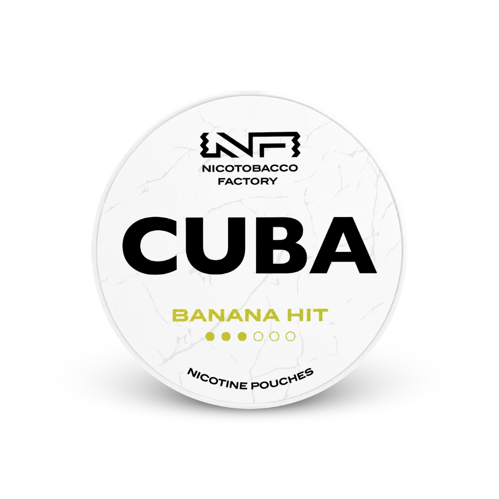 CUBA White Banana Hit – dóza nikotínových vrecúšok