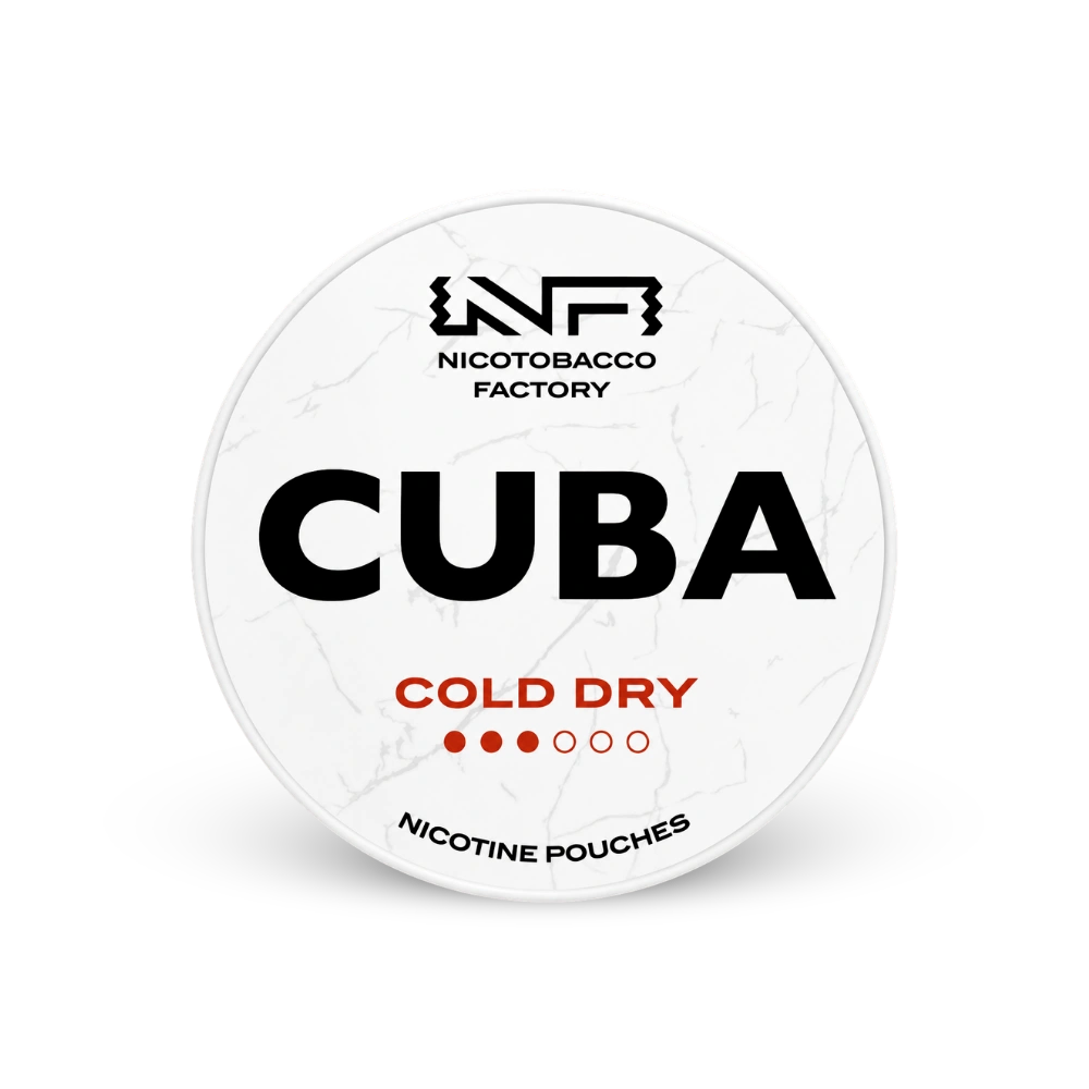 CUBA White Cold Dry – dóza nikotínových vrecúšok