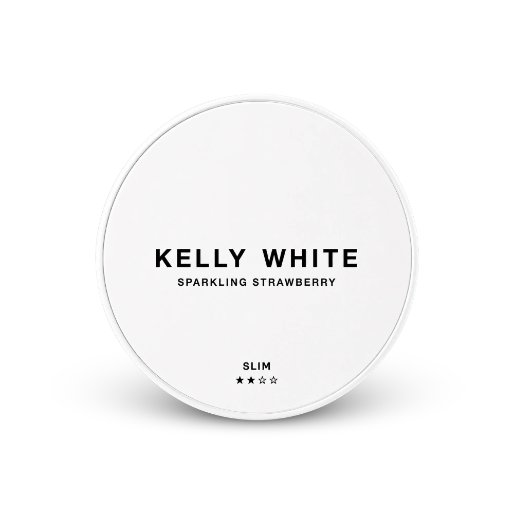 Kelly White Sparkling Strawberry Slim – dóza nikotínových vrecúšok