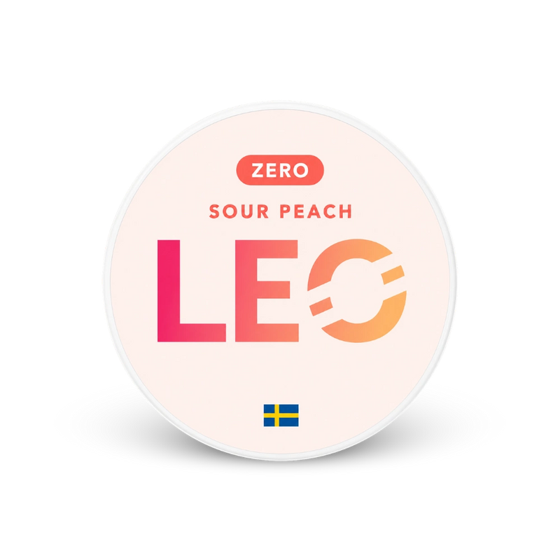 LEO Sour Peach Zero – dóza nikotínových vrecúšok