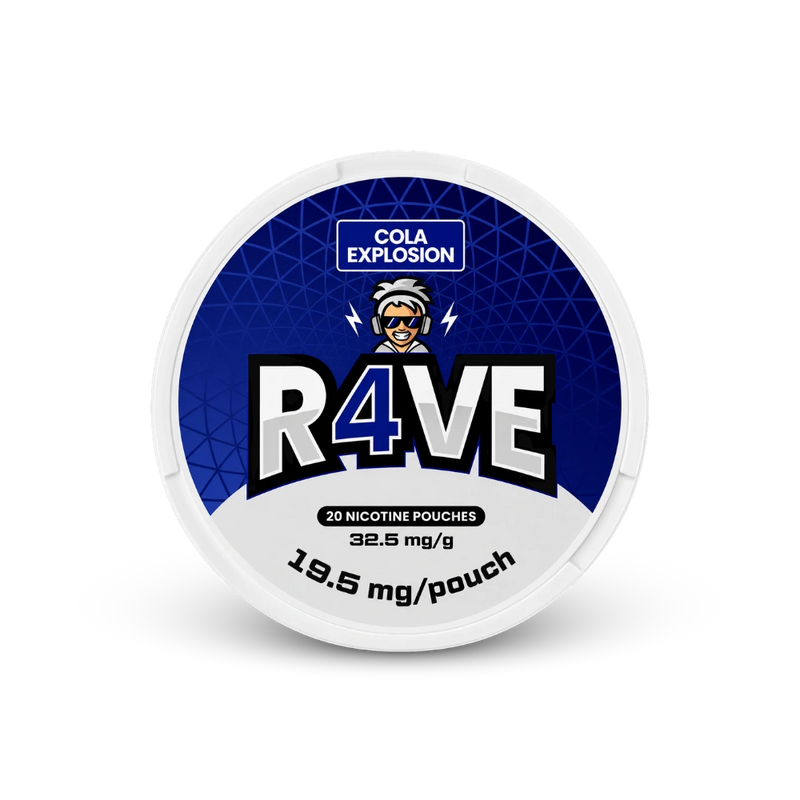 RAVE Cola Explosion 32.5mg – dóza nikotínových vrecúšok