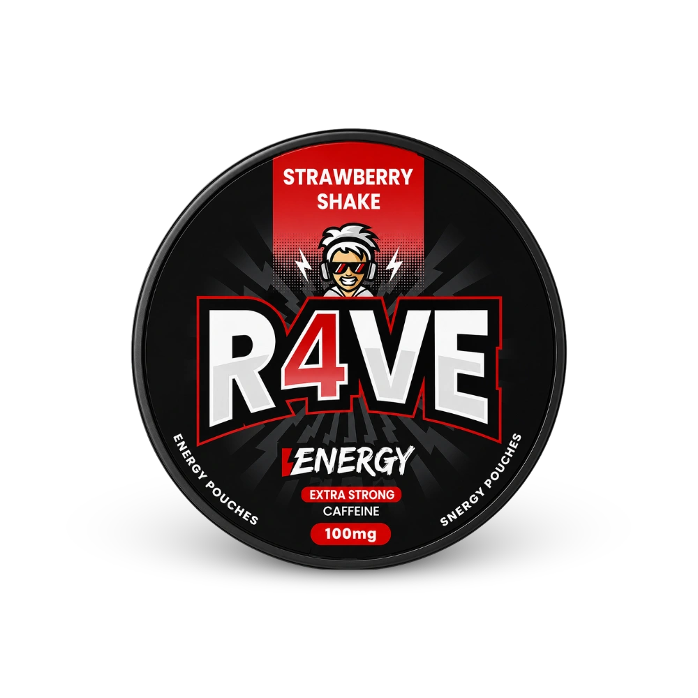 RAVE Energy Strawberry Shake 100mg – dóza nikotínových vrecúšok