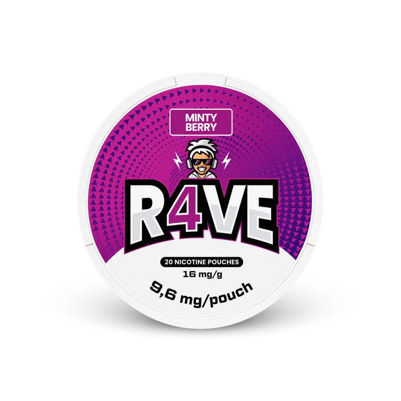 RAVE Minty Berry 16mg – dóza nikotínových vrecúšok