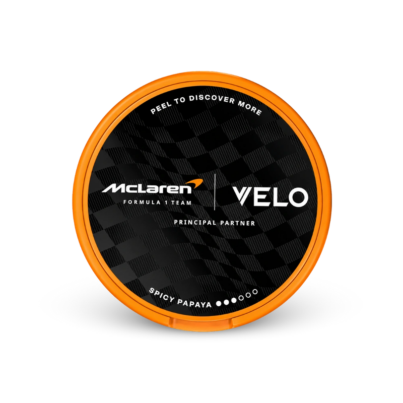 VELO McLaren Spicy Papaya Slim – dóza nikotínových vrecúšok
