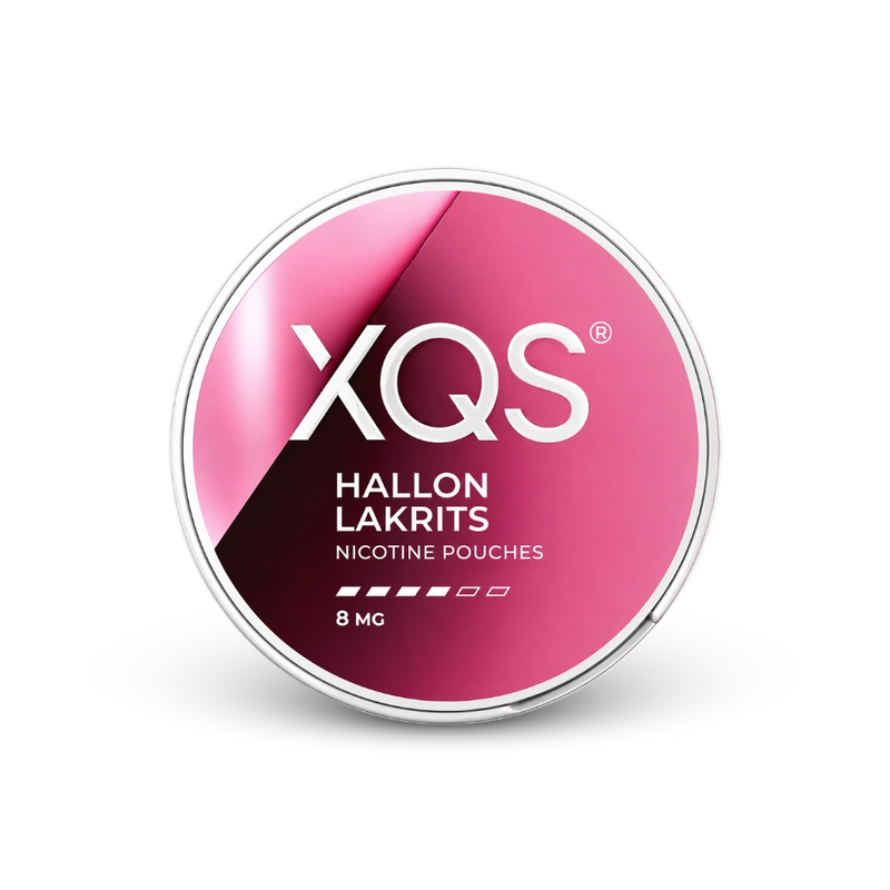 XQS Hallon Lakrits Slim Strong – dóza nikotínových vrecúšok