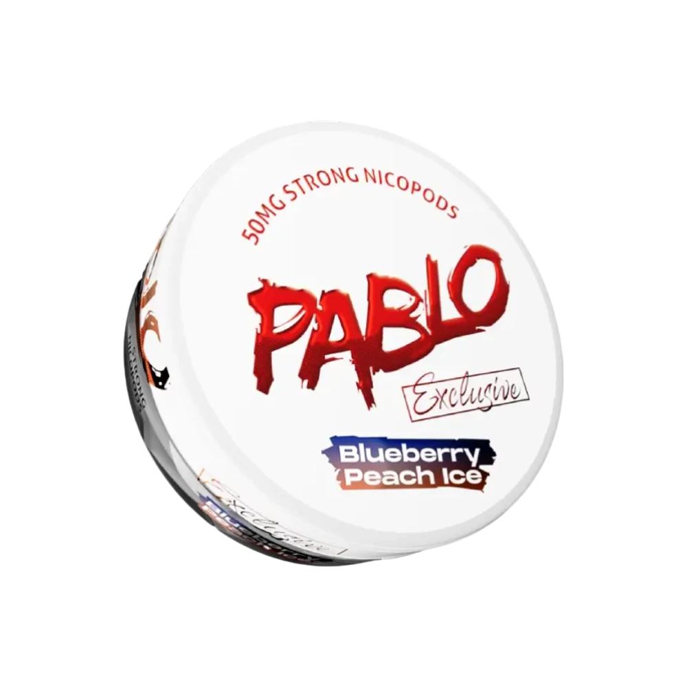 Pablo Exclusive Blueberry Peach Ice 50mg – dóza nikotínových vrecúšok